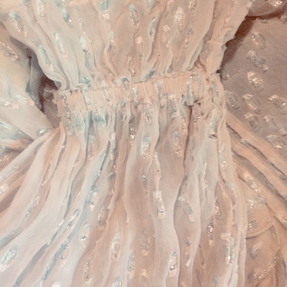 Frilly blouse L/S Ruffles peplum silver metallic - Picture 6 of 7